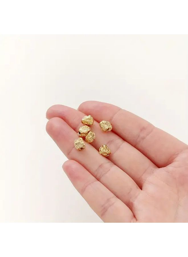 Rhodium Plated 10Pcs 5x7mm Brass Pitted Beads For Jewelry Making - Image 5