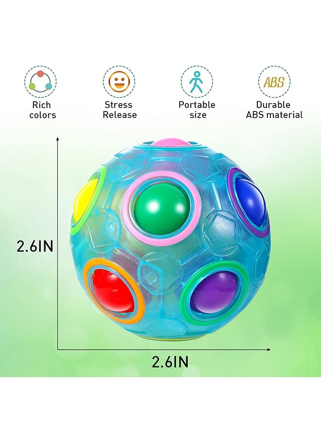 null - 3Pcs Magic Colorful Ball Magic Cube in 3 Colors Puzzle Ball Glow Color Match Puzzle Cube Brain Teasers Games Stress Fidget Toys Handheld Sensory Toy for Boys Girls Teens Adults Decompression - Image 1