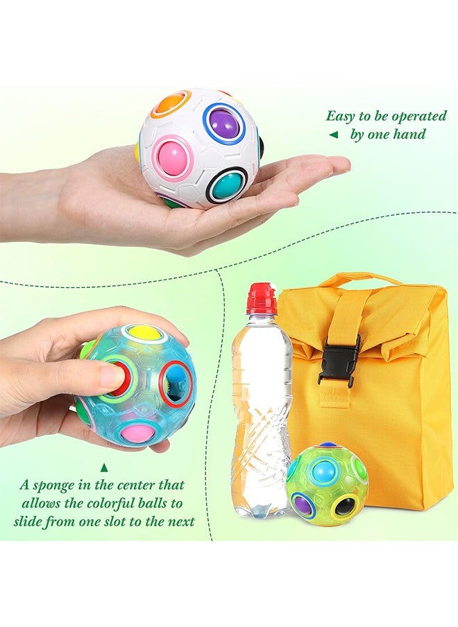 null - 3Pcs Magic Colorful Ball Magic Cube in 3 Colors Puzzle Ball Glow Color Match Puzzle Cube Brain Teasers Games Stress Fidget Toys Handheld Sensory Toy for Boys Girls Teens Adults Decompression - Image 1