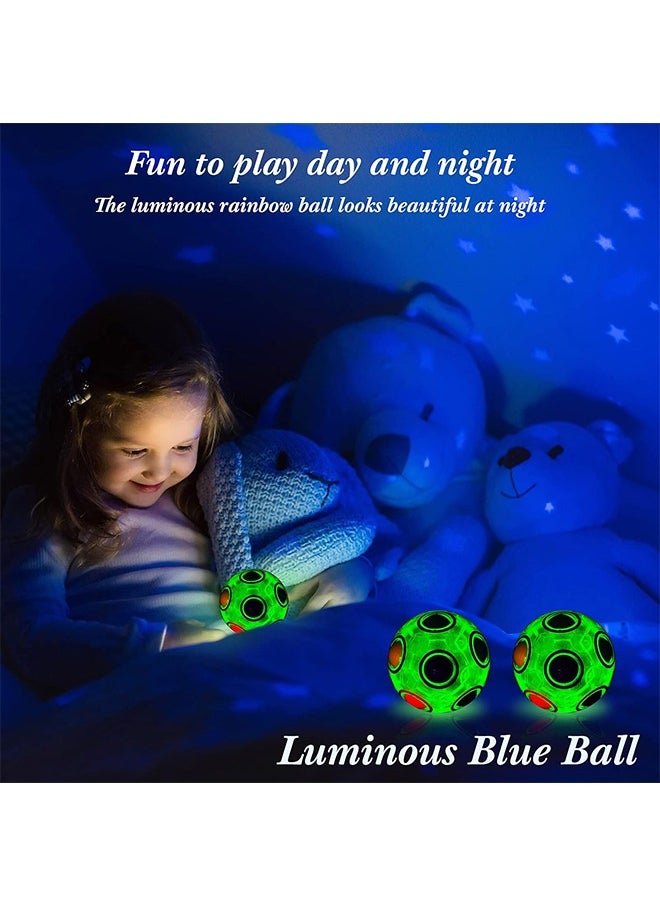 null - 3Pcs Magic Colorful Ball Magic Cube in 3 Colors Puzzle Ball Glow Color Match Puzzle Cube Brain Teasers Games Stress Fidget Toys Handheld Sensory Toy for Boys Girls Teens Adults Decompression - Image 1