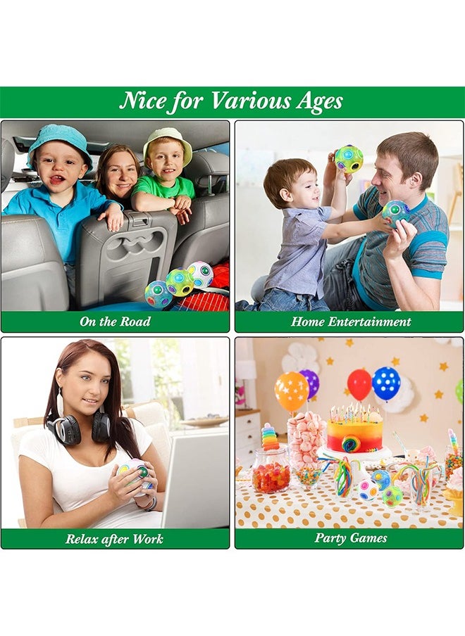 null - 3Pcs Magic Colorful Ball Magic Cube in 3 Colors Puzzle Ball Glow Color Match Puzzle Cube Brain Teasers Games Stress Fidget Toys Handheld Sensory Toy for Boys Girls Teens Adults Decompression - Image 1