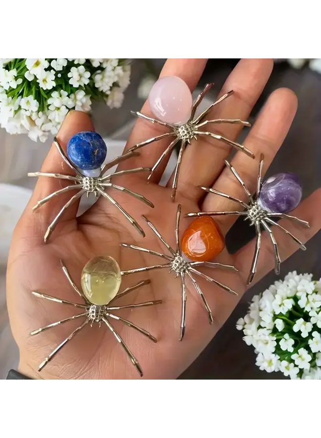 5PC Black Spider Handcrafted Quartz Crystal Set Bohemian Style for Jewelry Making - Image 4