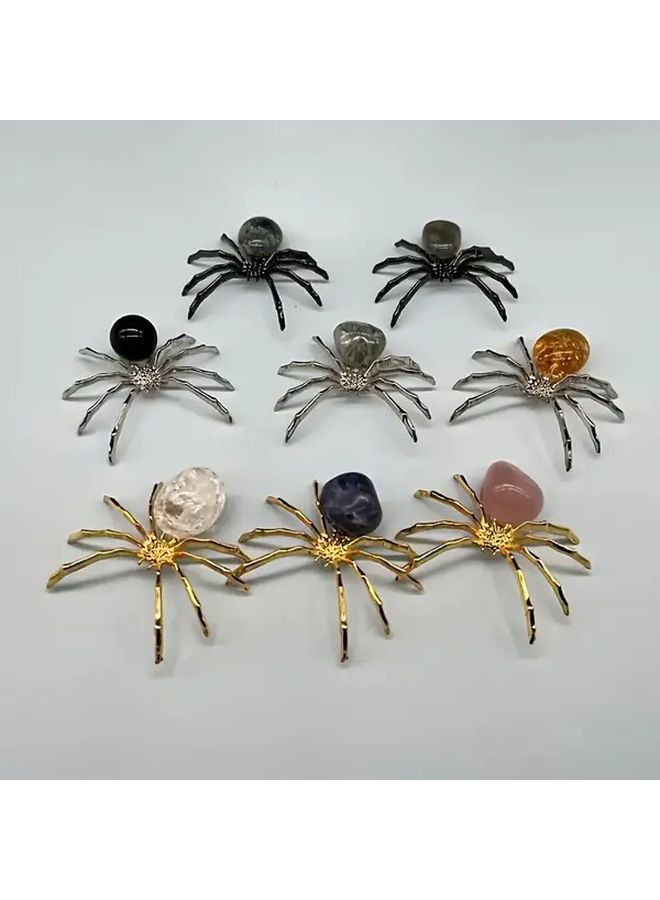 5PC Black Spider Handcrafted Quartz Crystal Set Bohemian Style for Jewelry Making - Image 2