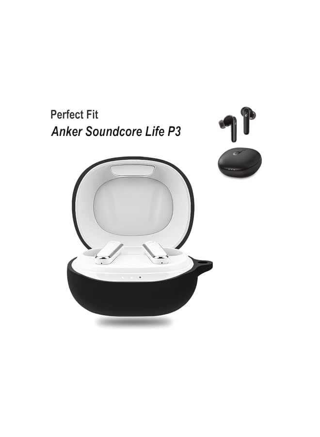 LINJIE حقيبة حمل من السيليكون متوافقة مع Life P3 المحمولة المقاومة للخدش والصدمات مع حلقة تثبيت باللون الأسود - Image 2