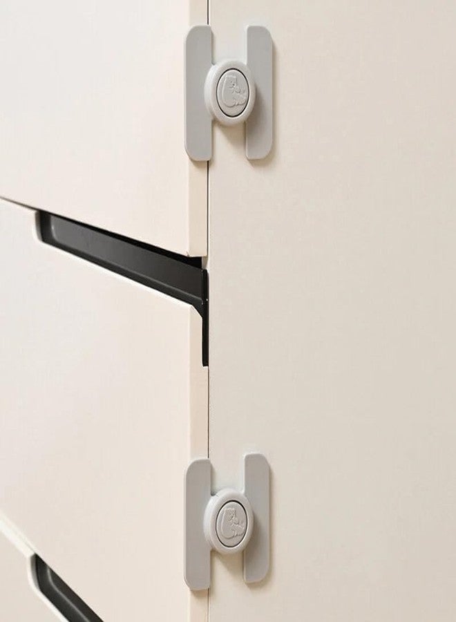 Gopendra Furniture Safety Locks for Kids, Dudu Bear Child Safety Drawer Lock Refrigerator Lock Water Dispenser Safety Lock Anti-open Child Safety Locks For Cabinet, Cupboards, Fridge (Pack Of 4, Grey) - Image 3