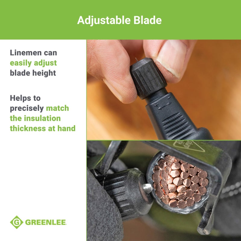 Greenlee 1903 7" Pocket Cable Stripping Tool with High-Carbon Steel Blade, 8 AWG - 1250 Kcmil - Image 5