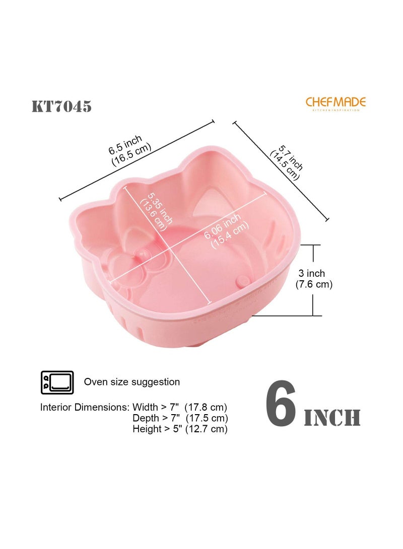 chefmade Hello Kitty Cake Pan 6 Inch Non Stick Silicone Cake Mold - Image 2