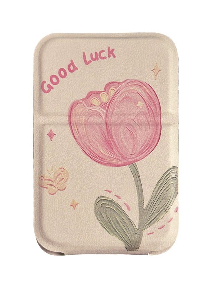Beautify Pocket Mirror, Portable Folding Makeup Mirror, Compact Adjustable Small Mirror with Stand for Quick Touch-ups, Travel Handheld Mirror for Women Girls, Mini Mirror Great for Home, Office, Camping（Beige） - Image 1