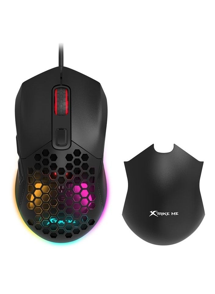 XTRIKE ME - GM316 RGB Gaming Mouse - Optical Sensor 7,200 DPI - Detachable Top Covers - Lightweight Only 67G (Black) - Image 1