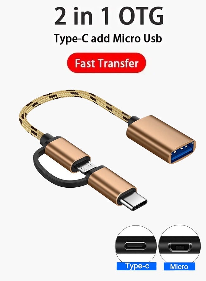 2-in-1 OTG USB C/Micro to USB 3.0 Adapter, Compatible with MacBook Pro, Android Samsung, Tablets  - Image 1