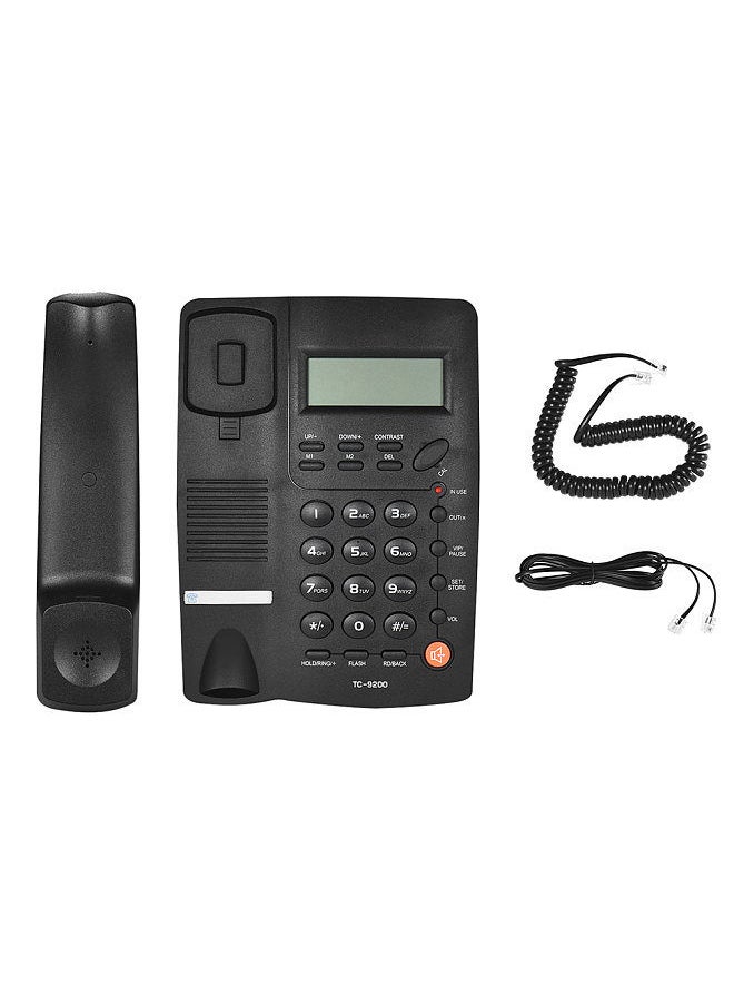Desktop Corded Telephone Phone with LCD Display Caller ID Volume Adjustable Calculator Alarm Clock for House Home Call Center Office Company Hotel