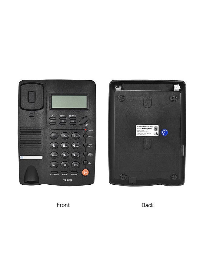 Desktop Corded Telephone Phone with LCD Display Caller ID Volume Adjustable Calculator Alarm Clock for House Home Call Center Office Company Hotel