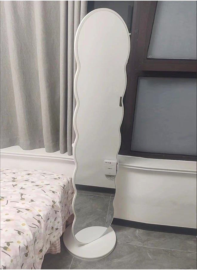 fashionhome Multifunctional Rotating Floor Full Length Body Dressing Mirror Bedroom Floor Stable Base Coat and Cap Storage Rack Bedroom Living Room Furniture 46x166 cm  - Image 3
