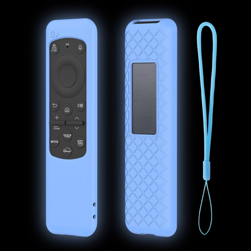 LEFXMOPHY Remote Cover for New BN59-01432J BN59-01432A BN59-01432 2023 Samsung Smart TV Solar Panel Remote Blue Case Sleeve Glow in Dark - Image 1