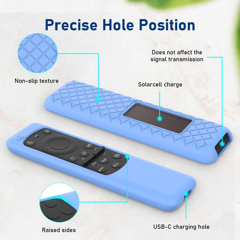 LEFXMOPHY Remote Cover for New BN59-01432J BN59-01432A BN59-01432 2023 Samsung Smart TV Solar Panel Remote Blue Case Sleeve Glow in Dark - Image 3