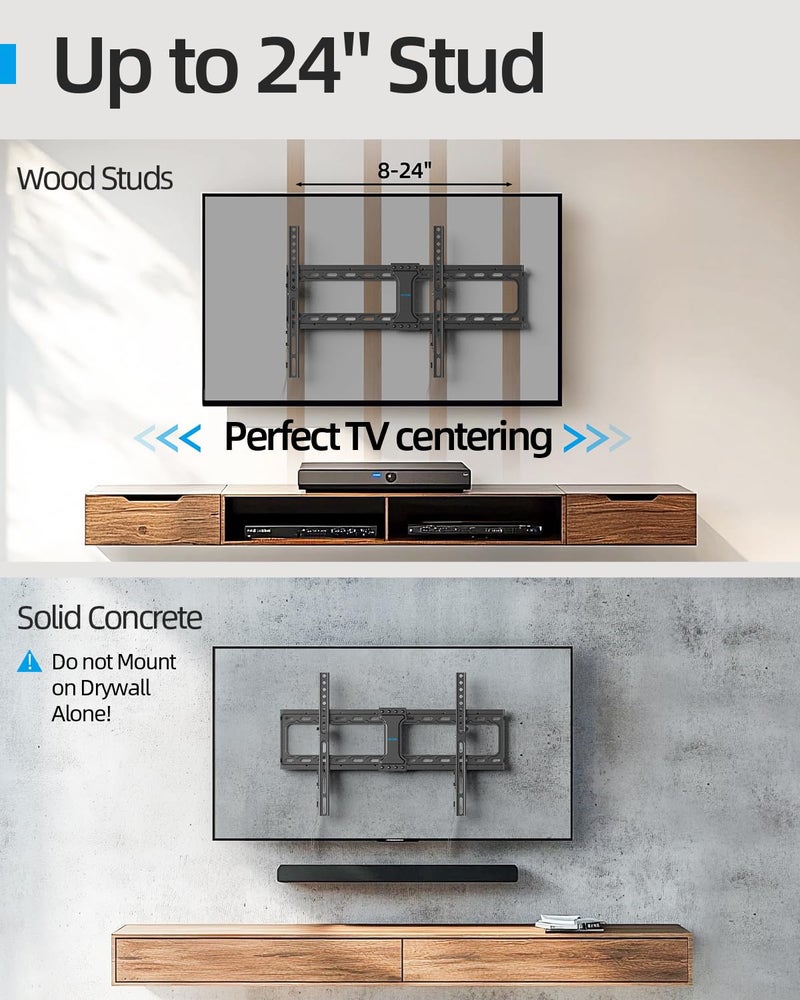 USX STAR Tilt TV Wall Mount Fits 16-24" Studs, Holds 37-86" TVs up to 132 lbs, Max VESA 600x400mm - By USX STAR - Image 4