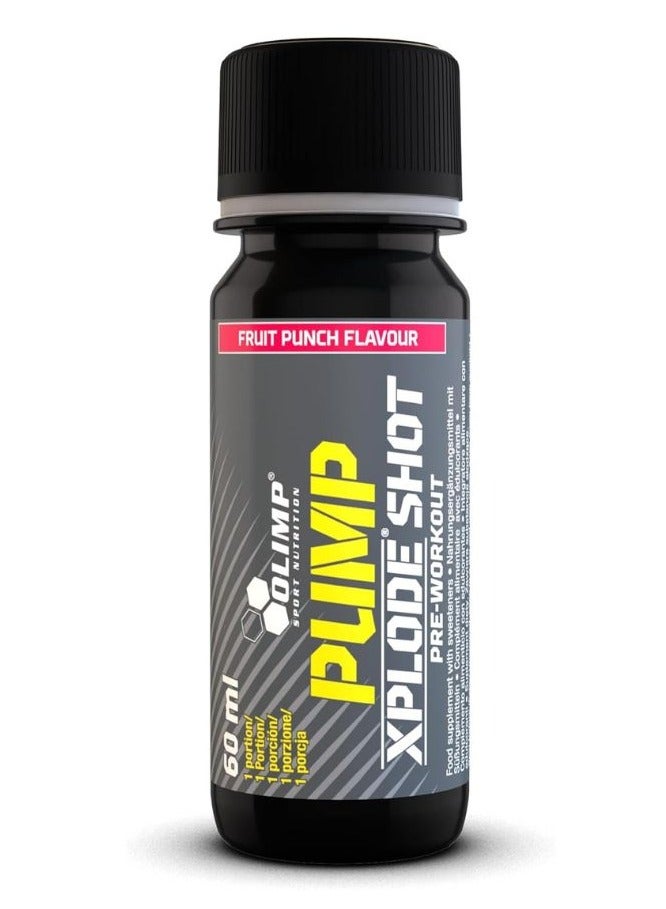 Olimp Pump Xplode Pre-Workout Shot – Fruit Punch, 60ml | Fast-Absorbing Liquid Formula with L-Citrulline, L-Arginine & Vitamin B6