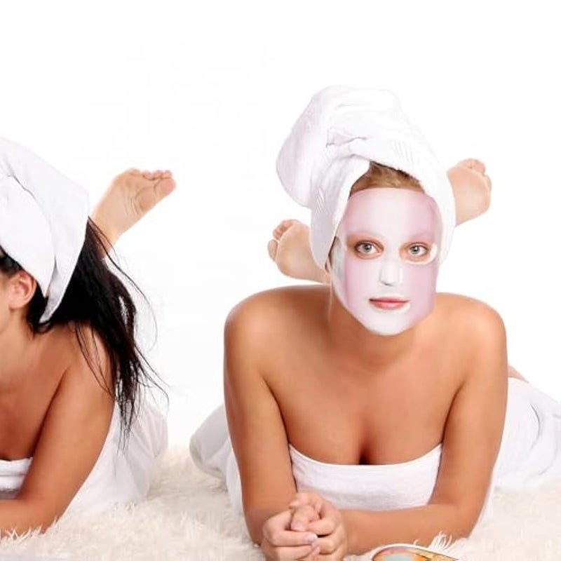 COMNICO 2 Sheets Silicone Face Mask Cover, Reusable Anti-Wrinkle Face Mask Holder Moisturizing 3D Facial Mask Cover Prevent Evaporation Falling Skincare Beauty Spa(Gold + Pink) - Image 5