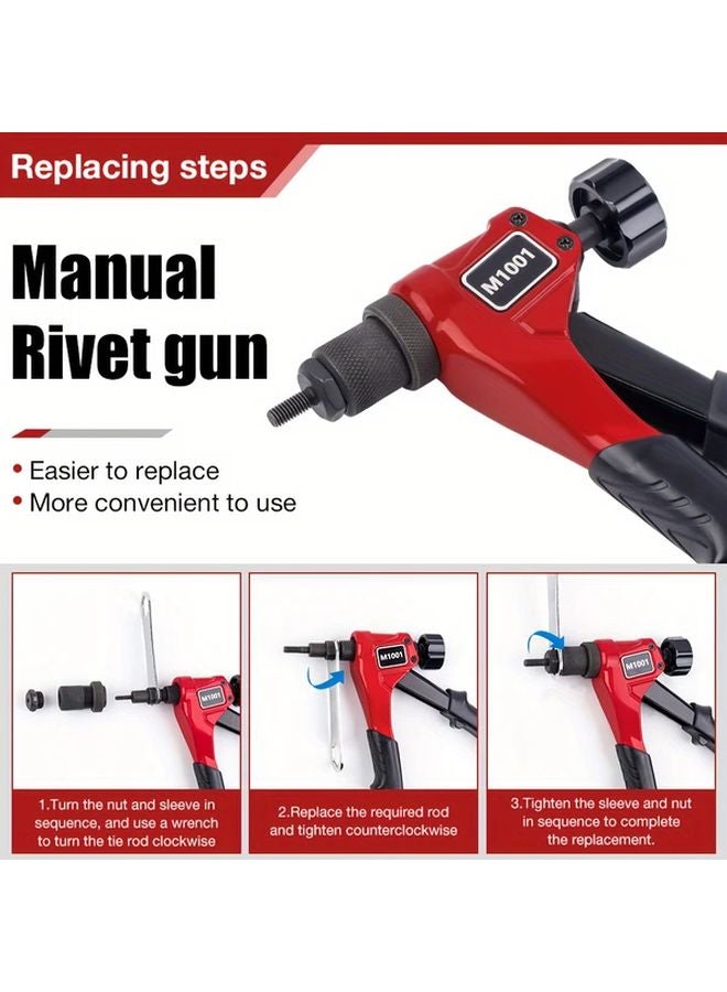 Professional Manual Rivet Nut Gun Tool Kit 1 Set For M3 M4 M5 M6 Nuts Furniture Wall Automotive Panel - Image 5