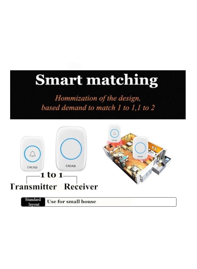 3-Piece Waterproof Wireless Doorbell Black/Blue 17.5x6.6x10.3cm - Image 2