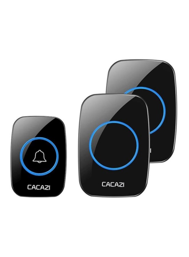 3-Piece Waterproof Wireless Doorbell Black/Blue 17.5x6.6x10.3cm - Image 1