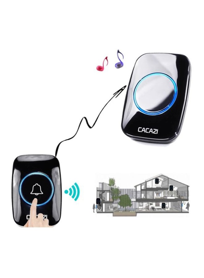 3-Piece Waterproof Wireless Doorbell Black/Blue 17.5x6.6x10.3cm - Image 4
