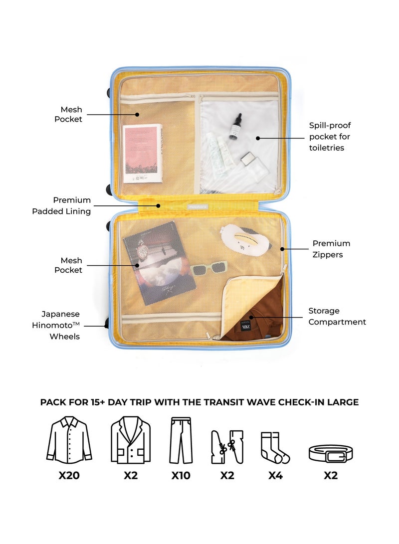 Mokobara The Transit Wave Check-In Large - Polycarbonate Material | Shy Blue, Blue - Image 5