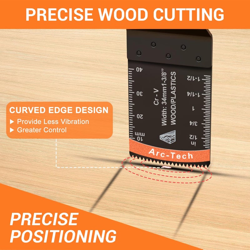 PECHAM Oscillating Saw Blades, PECHAM 64PCS Professional Universal Titanium Multitool Blades for Wood Plastics Metal Quick Release Multi Tool Kits Fit Rockwell Ridgid Ryobi Milwaukee Chicago Craftsman - Image 4