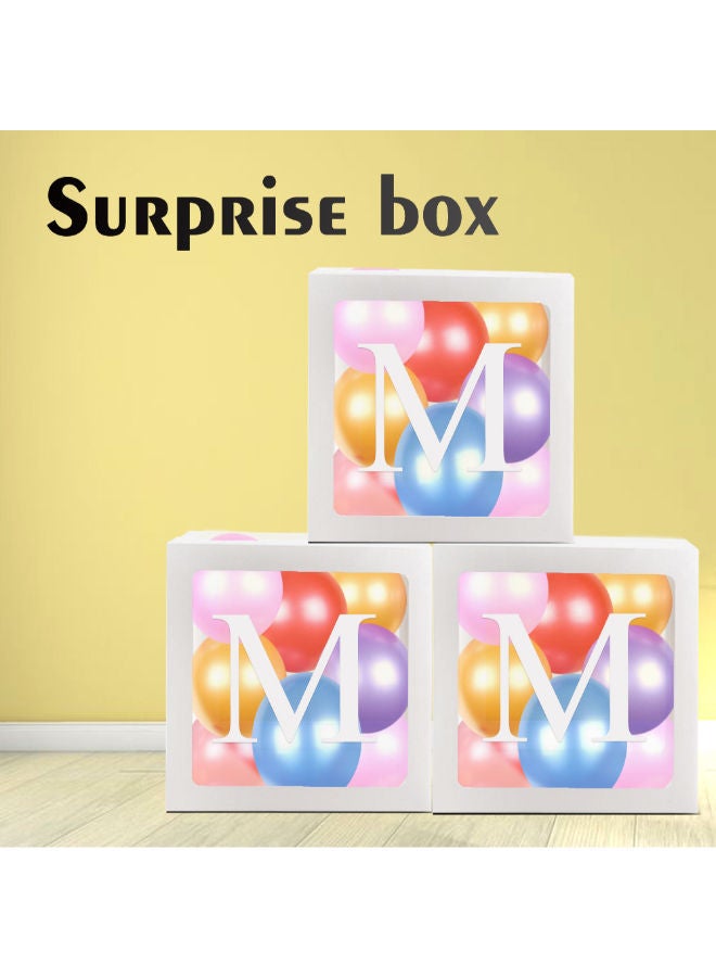 NIBEMINENT Letter M Transparent Balloon Decoration Box 30 x 30centimeter - Image 2