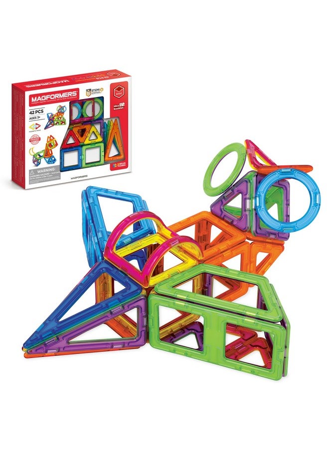 Magformers Magformers Basic 42-Piece Set | Magnetic Tiles Building Blocks, Educational Kit, STEM Toy Set | Magnetic Building Tiles for Kids to Develop Problem-Solving Abilities and Shape Recognition  - Image 1