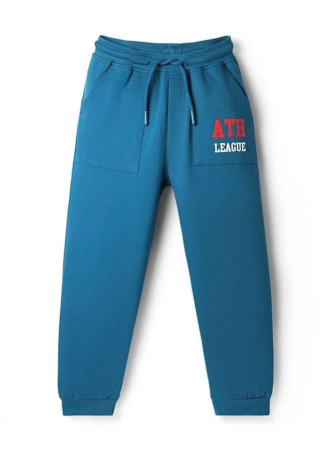 Honeyhap Honeyhap Premium 100% Cotton Knit Full Length Text Printed Lounge Pant - Seaport