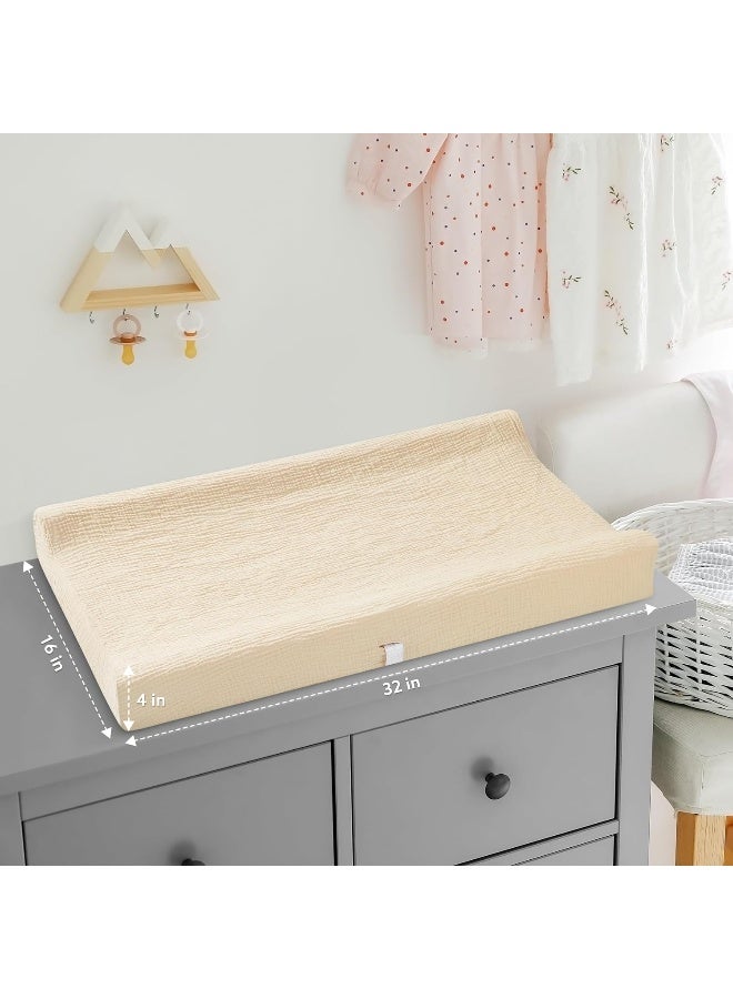 Pro Goleem Pro Goleem Muslin Changing Pad Cover for Boys and Girls, Soft Breathable Fitted Cotton Diaper Changing Table Pad Sheets, Neutral, 2 Pack (Brown＆Beige) - Image 5
