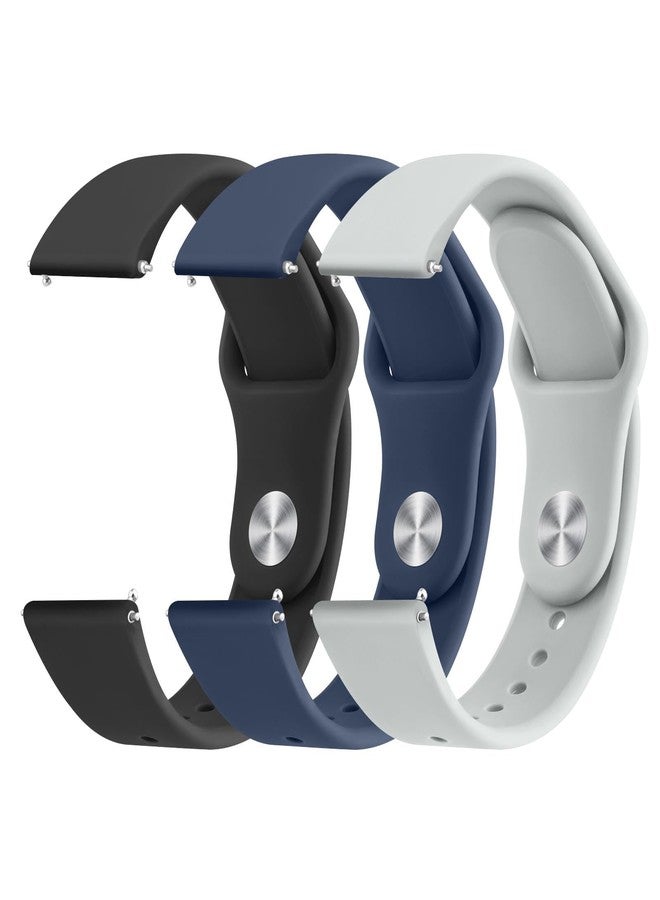 Meliya 3-Pack Bands Compatible for CARBINOX Blaze/X-Ranger/Vesta Smart Watch Bands, 22mm Silicone Replacement Wristband for CARBINOX Smartwatch for Women Men (Black+Navy Blue+Gray) - Image 1