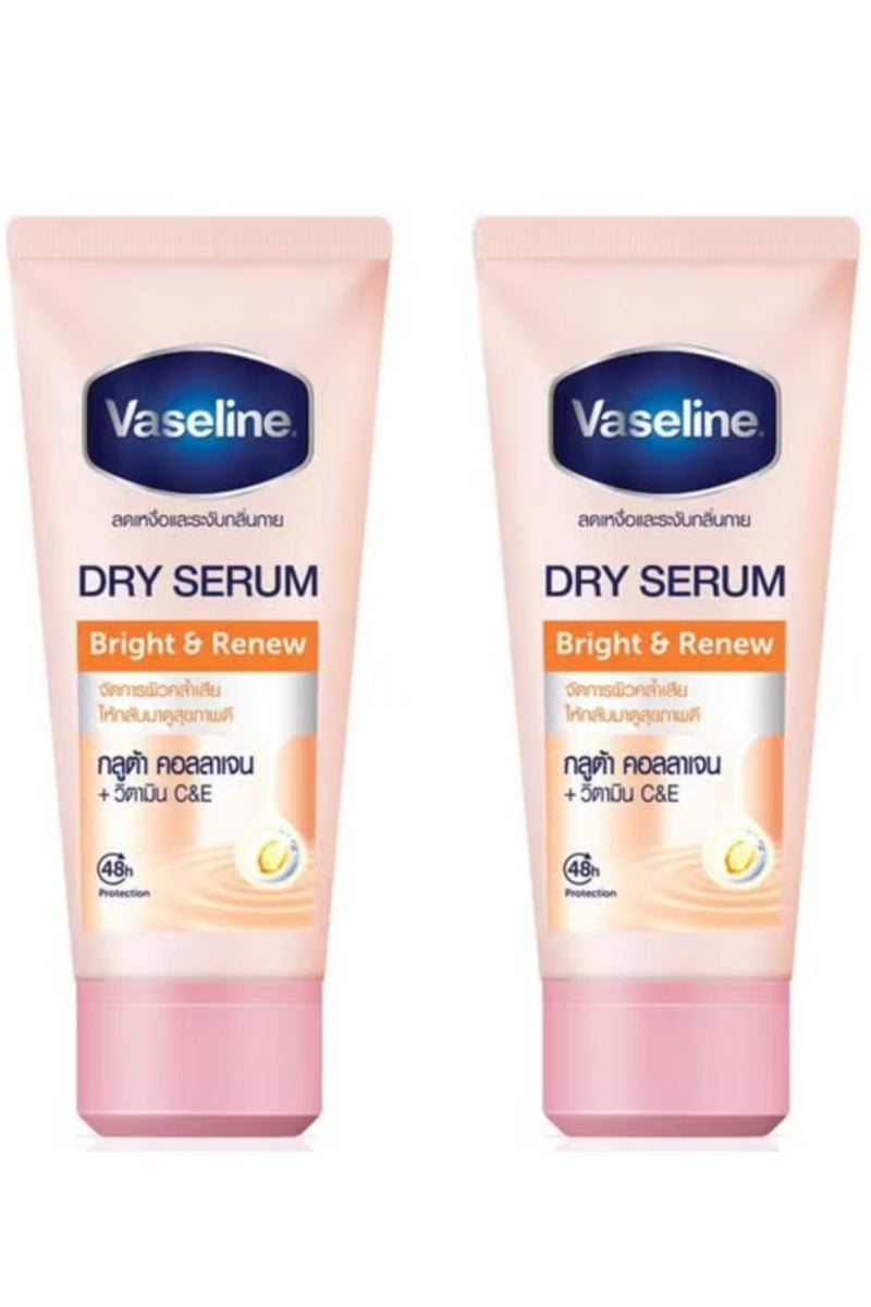 فازلين مزيل عرق سيروم جاف ومشرق ومتجدد 45 مل قطعتين