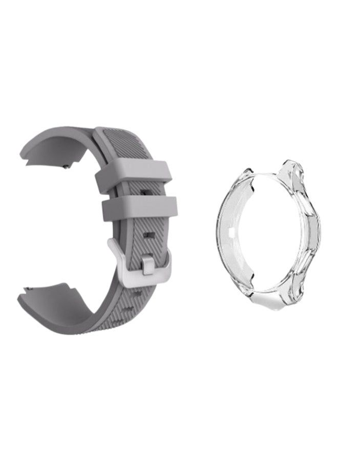 vesus Silicone Watch Band With TPU Case Cover For Samsung Gear S3 Grey