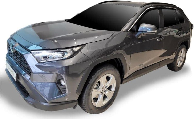 AUTO CLOVER Tape-On Rain Guards Window Visors 6 Pcs Set for Toyota Rav4 2019-2024 (Chrome Line Black) - Image 4