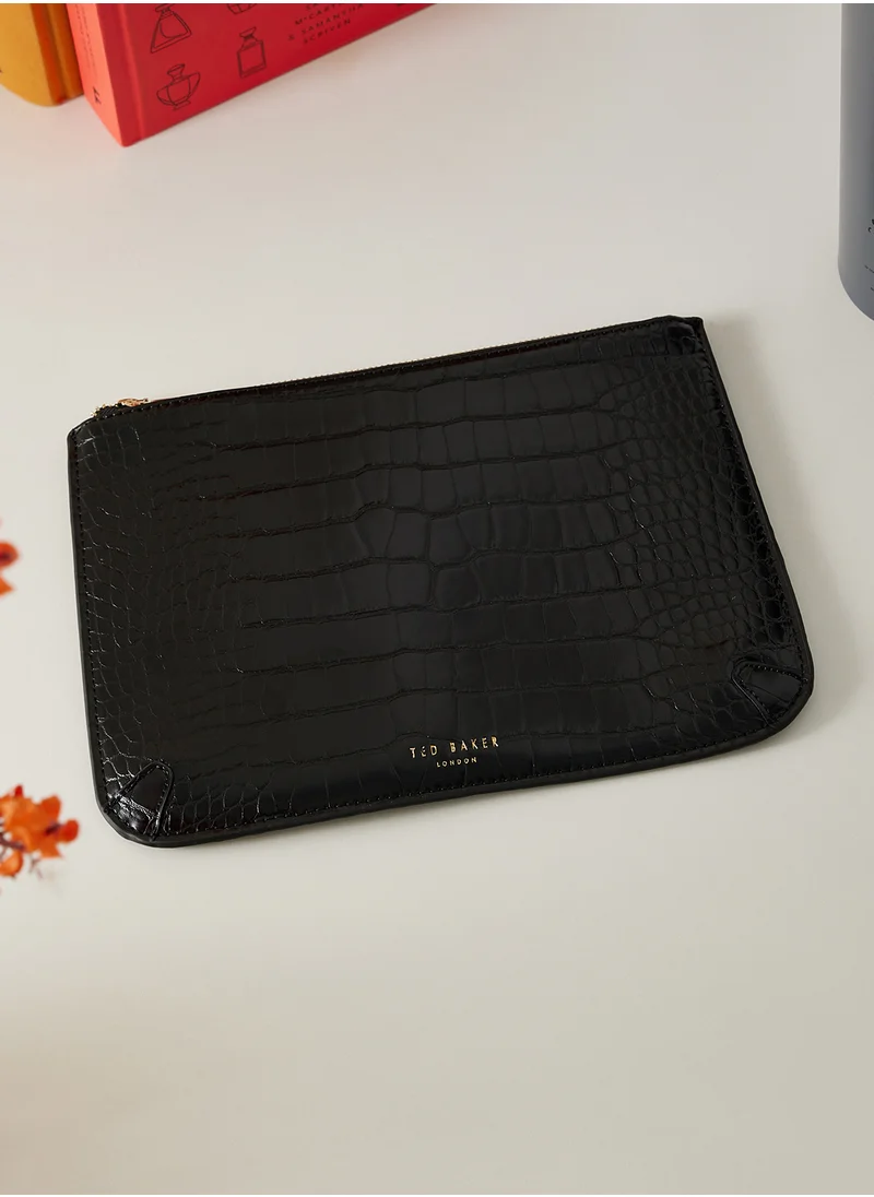 Ted Baker Kelliii Imitation Croc Pouch And Passport Case