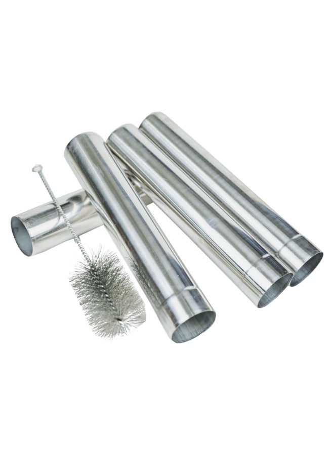 LAMAY 5PCS Stainless Steel Chimney Pipes Kit, Stove Pipe Flue with Wood Burning Stove Brush, Diameter 2.36”(6cm) for Wood Stove, Fireplace, Camping Tent Stove - Image 3