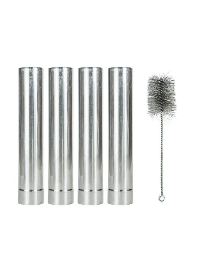 LAMAY 5PCS Stainless Steel Chimney Pipes Kit, Stove Pipe Flue with Wood Burning Stove Brush, Diameter 2.36”(6cm) for Wood Stove, Fireplace, Camping Tent Stove - Image 1