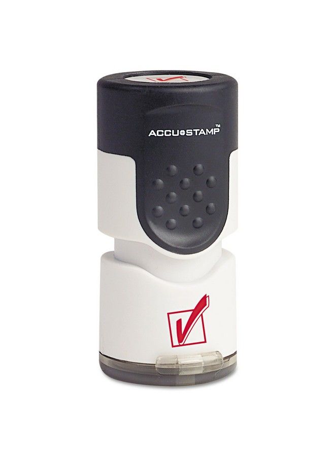 Consolidated Stamp ختم دائري مسبق الحبر أكوستامب 035658 علامة تحقق 5 8 بوصة قطر أحمر - Image 1
