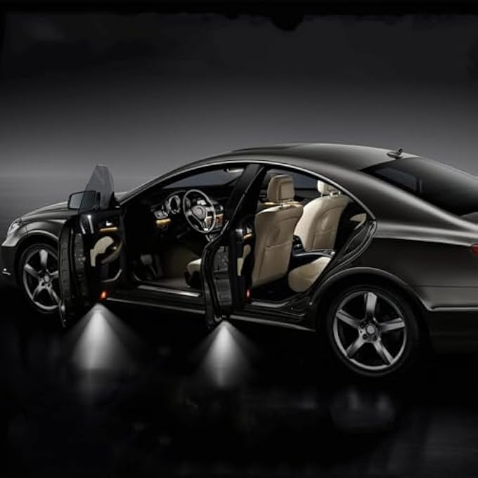 SWIUKPHE 2 قطعة شعار باب ضوئي ضوئي غير باهت مصباح ترحيب أضواء البرك ضوء الباب ضوئي شعار متوافق مع الملحقات S400 S450 S500 S550 S600 S63 S65 S680 S Class - Image 5