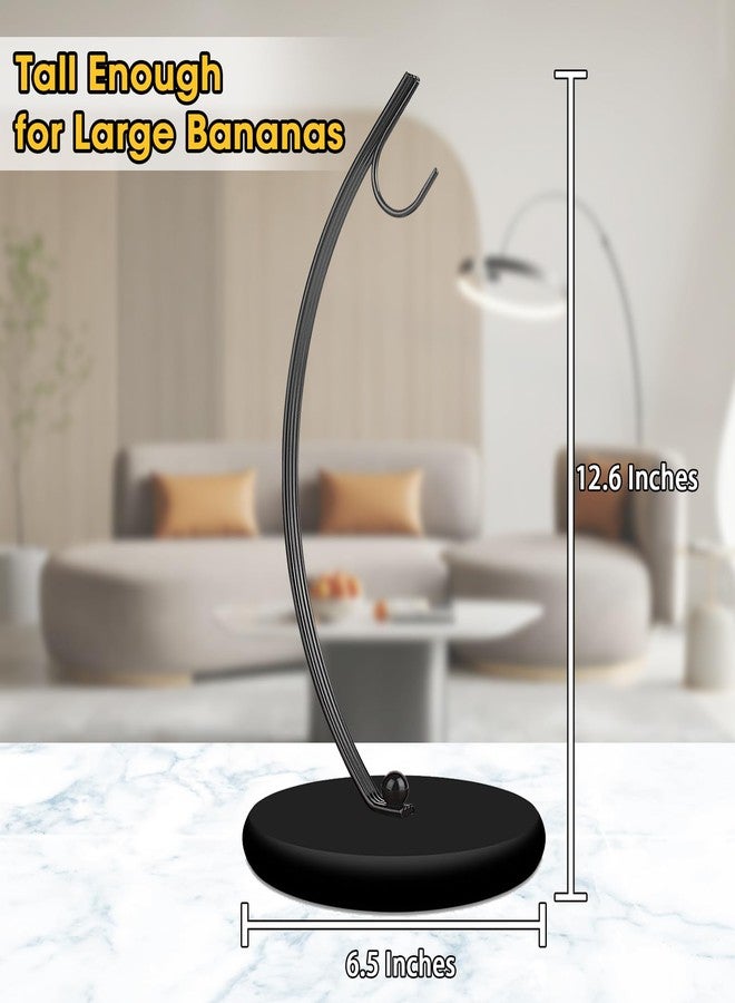 HOMKULA Banana Holder Stand - Hanging Hook Stands, Banana Hanger Hook Stand for Kitchen Counter (Modern, Full Black) - Image 3