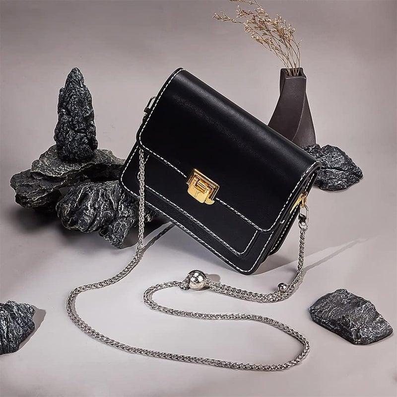 comfrt Metal Purse Chain Strap, 49.6 Inch Adjustable Shoulder Chain Strap Replacement Women Crossbody Bag Chain with Ball Bead Adjuster Alloy Bag Chain Strap for Handbag Hobo Bag Clutches, Platinum - Image 5
