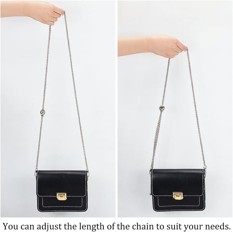 comfrt Metal Purse Chain Strap, 49.6 Inch Adjustable Shoulder Chain Strap Replacement Women Crossbody Bag Chain with Ball Bead Adjuster Alloy Bag Chain Strap for Handbag Hobo Bag Clutches, Platinum - Image 3