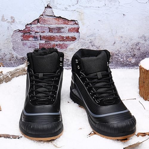 ulogu Snow Boots men Waterproof Insulated Black Duck Boots Fur Lined Warm Ankle Booties Lightweight Comfortable Winter Walking Shoes Zapatos Botas Invierno Para hombres - Image 2