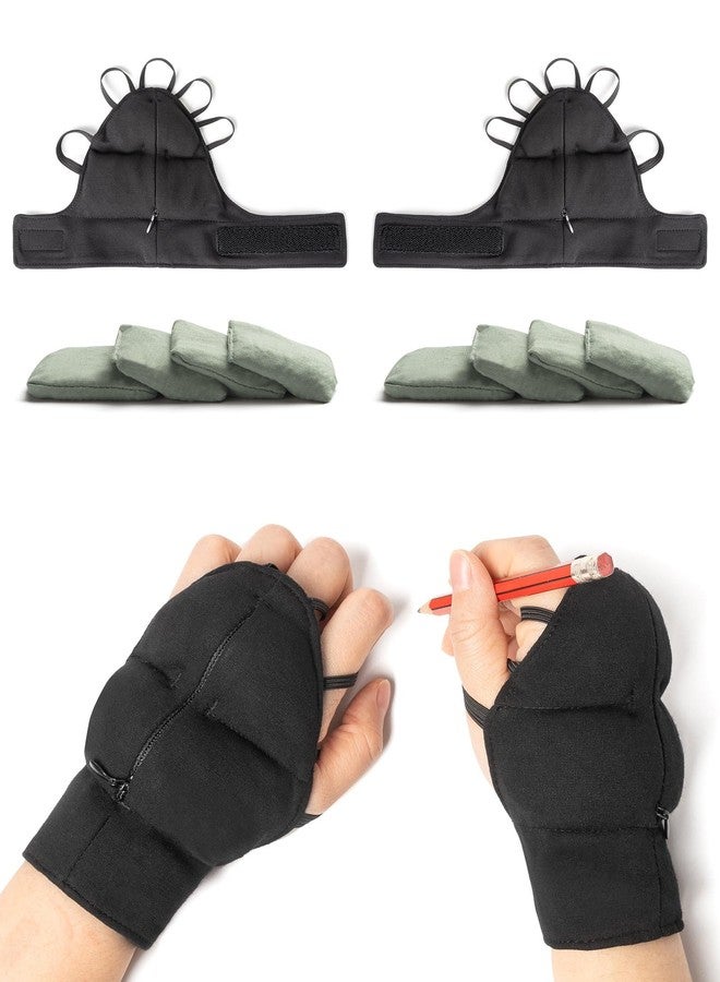 Bottle Pouch Weighted Gloves for Tremors-Adjustable Hand Gloves Stability Aid for Parkinson's Hand Tremors, Enhanced Grip & Writing Support for Elderly （Set Large） - Image 1