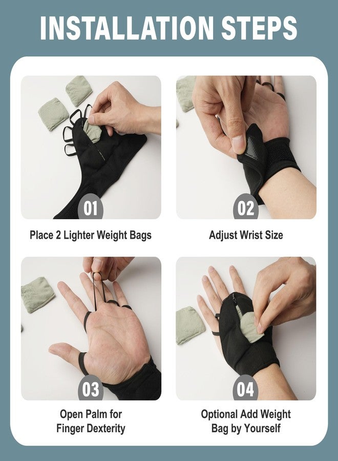Bottle Pouch Weighted Gloves for Tremors-Adjustable Hand Gloves Stability Aid for Parkinson's Hand Tremors, Enhanced Grip & Writing Support for Elderly （Set Large） - Image 2