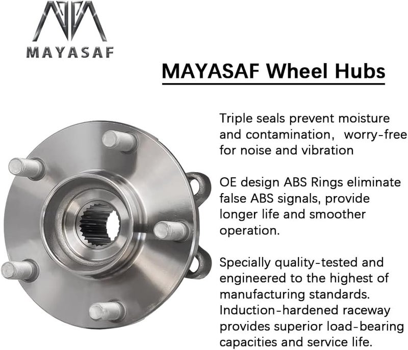 MAYASAF HA590125 Front Wheel Hub Bearing Assembly for Selected INFINITI AWD Models - Image 3