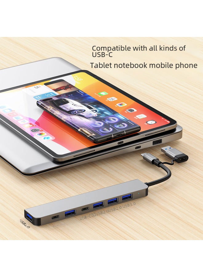 Neutral Usb Type C Docking Station Hub Seven-in-one Laptop Multi-interface Car One-to-four Hub Hub Hub - Image 4
