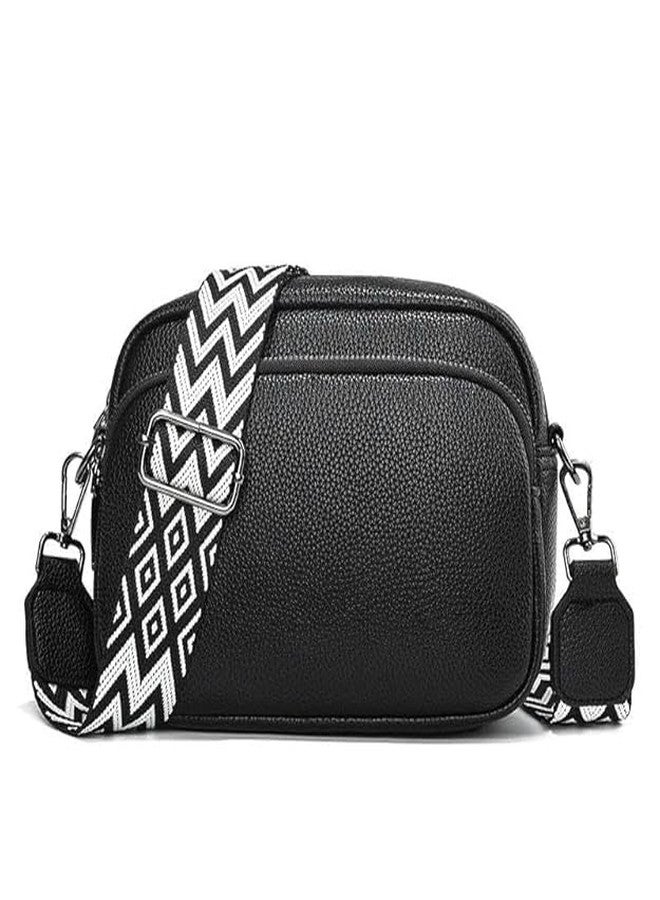 AKSUTI Women’s Crossbody Bag | Stylish PU Leather Sling Bag with Adjustable Strap & Smooth Zip | Trendy Shoulder Bag for Daily Use & Travel (Black) - Image 1